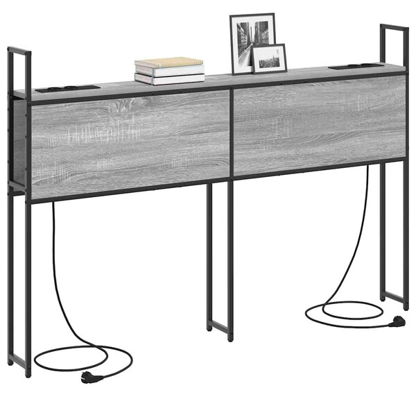 VidaXL Tárolós Fejtámla Töltő Állomással Szürke sonoma 150 cm Faanyag