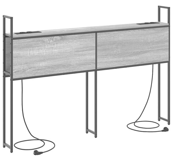 VidaXL Tárolós Fejtámla Töltő Állomással Szürke sonoma 150 cm Faanyag
