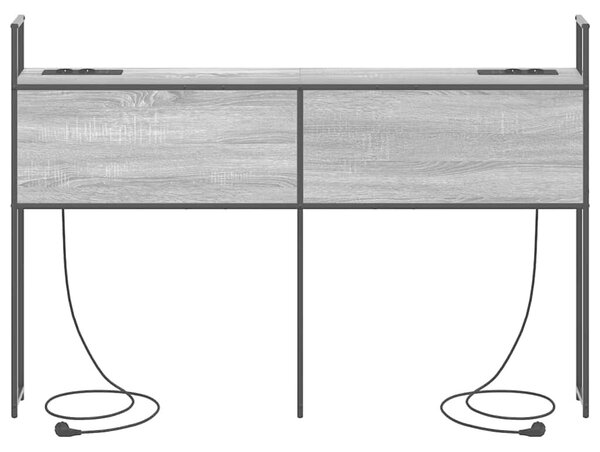 VidaXL Tárolós Fejtámla Töltő Állomással Szürke sonoma 150 cm Faanyag