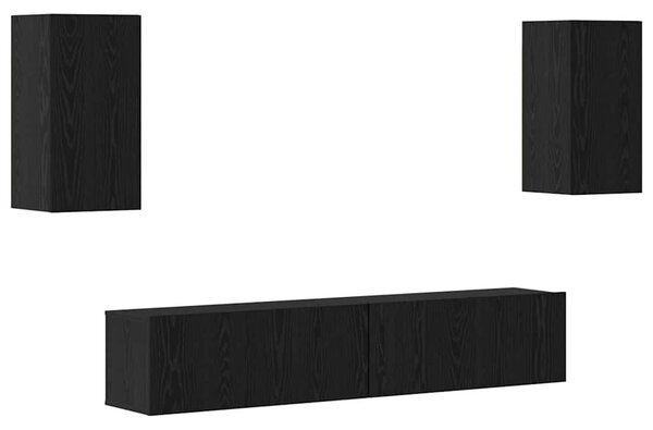VidaXL TV szekrény garnitúra 4 pcs Fekete tölgy Faanyag