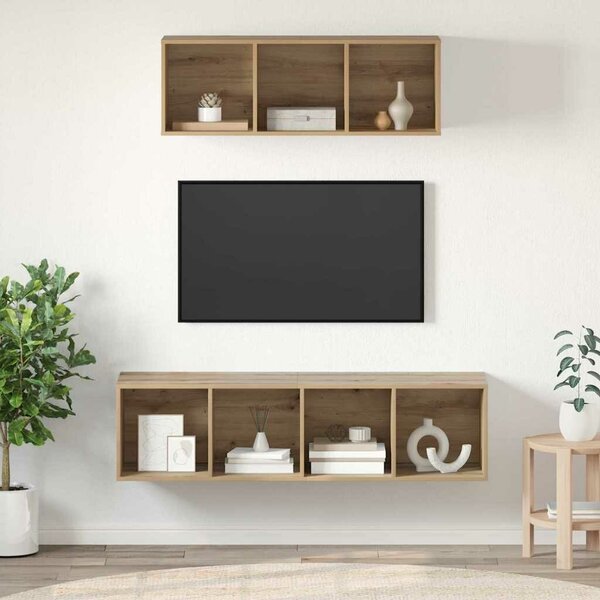 VidaXL TV Szekrény Szett Falra szerelhető 2 pcs kézműves tölgy Faanyag
