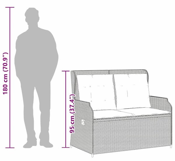VidaXL Kerti pad Barna polirattan