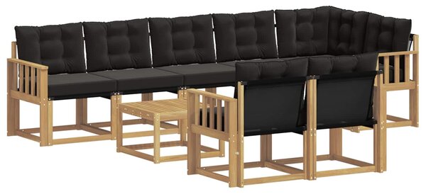 VidaXL Kültéri kanapé szett párnával 9 pcs Fehér és Fekete