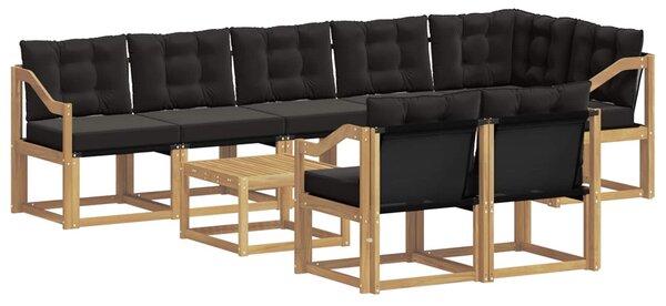 VidaXL Kültéri kanapé szett párnával 9 pcs Fehér és Fekete