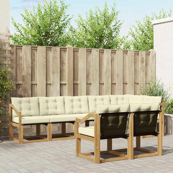 VidaXL Kültéri kanapé szett párnával 8 pcs Fehér és Krém színű