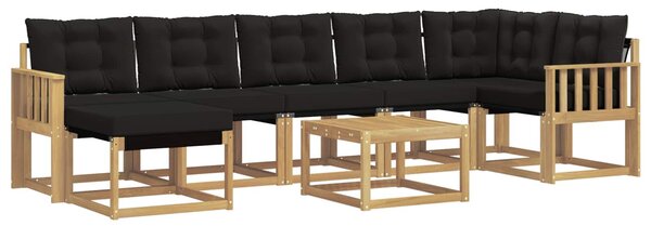 VidaXL Kültéri kanapé szett párnával 8 pcs Fehér és Fekete