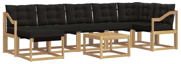 VidaXL Kültéri kanapé szett párnával 8 pcs Fehér és Fekete