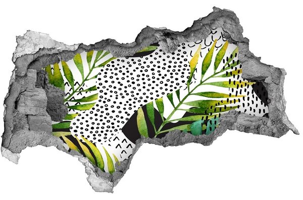 3d fali matrica lyuk a falban Trópusi levelek