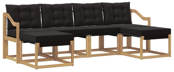 VidaXL Kültéri kanapé szett párnával 6 pcs Fehér és Fekete