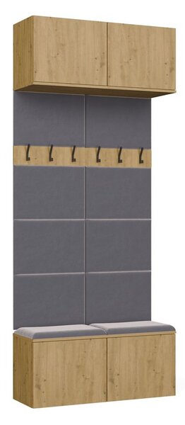 Aldabra HAGA II 2W előszobafal 100x35x238 cm, tölgy