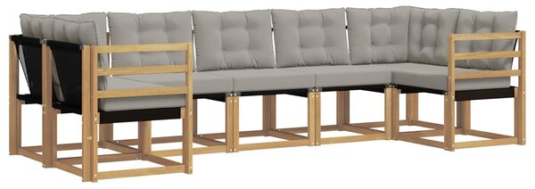 VidaXL Kültéri kanapé szett párnával 7 pcs Fehér és Világosszürke