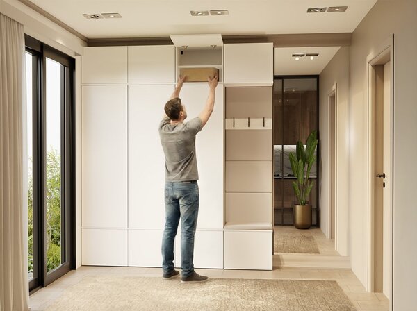 Aldabra HAGA IV 3SZ1W előszobafal 200x35x238 cm, fehér