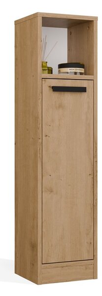 Aldabra MEXY 1D fürdőszoba szekrény 25.5x24x102 cm, tölgy-fekete