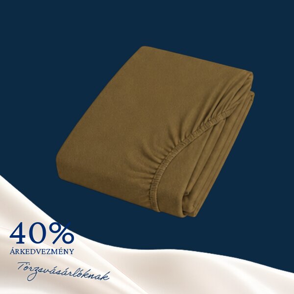 REBEKA elasztikus jersey lepedő - Brownie