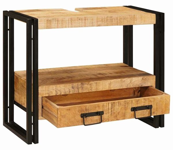 VidaXL Mosdó szekrény fiókkal Barna 71 x 33 x 58 cm Tömör Mangófát