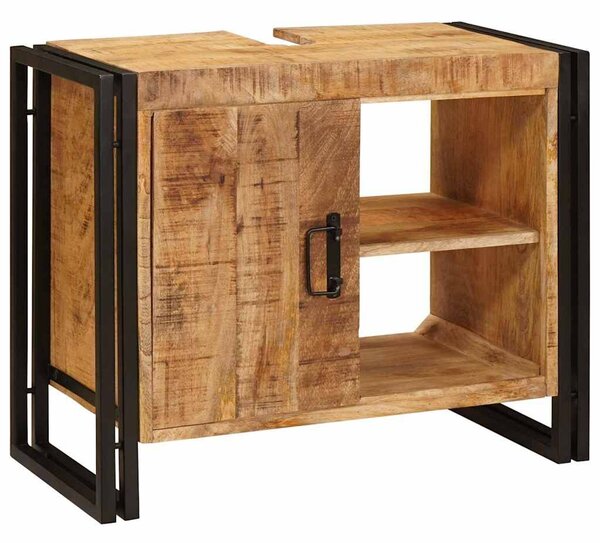 VidaXL Mosdókagyló szekrény Barna 71 x 33 x 58 cm Tömör Mangófát