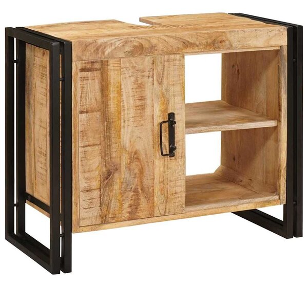VidaXL Mosdókagyló szekrény Barna 71 x 33 x 58 cm Tömör Mangófát
