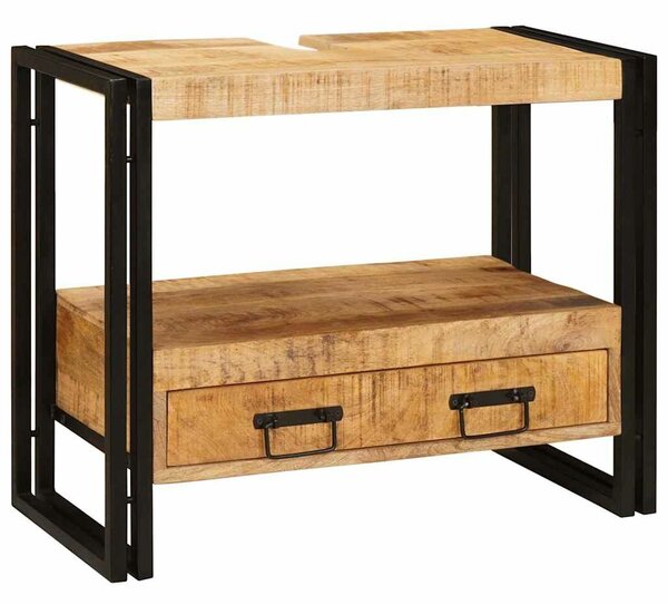 VidaXL Mosdó szekrény fiókkal Barna 71 x 33 x 58 cm Tömör Mangófát
