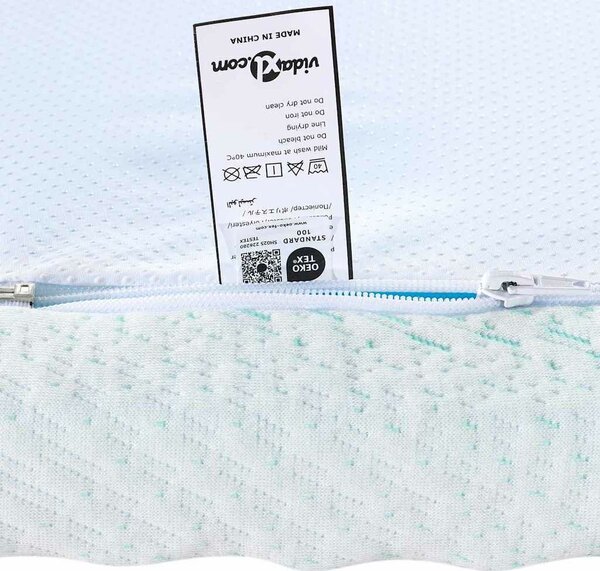 VidaXL Matrac topper Fehér és Zöld 160 x 200 cm Jacquard Szövet
