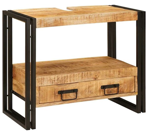 VidaXL Mosdó szekrény fiókkal Barna 71 x 33 x 58 cm Tömör Mangófát