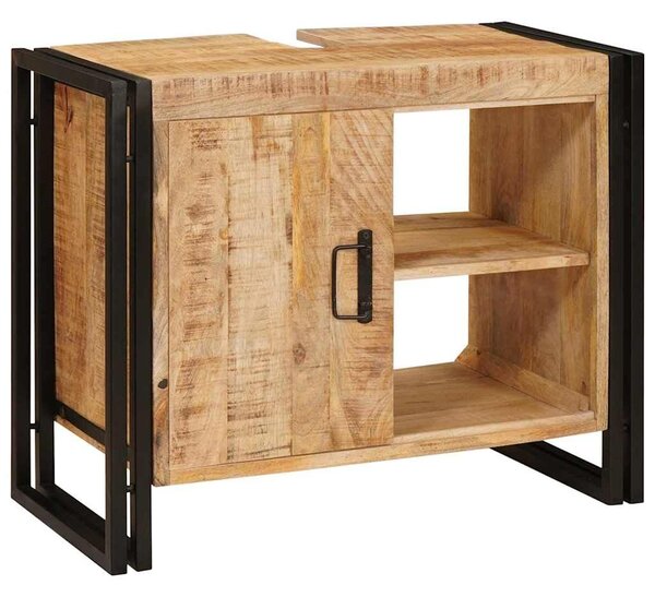 VidaXL Mosdókagyló szekrény Barna 71 x 33 x 58 cm Tömör Mangófát