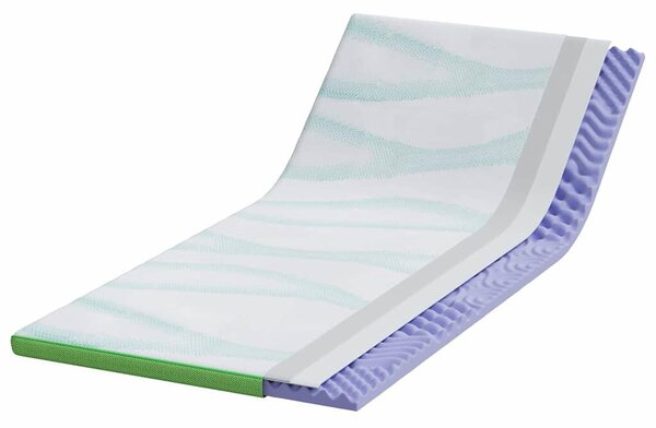 VidaXL Matrac topper Fehér és Zöld 100 x 200 cm Jacquard Szövet