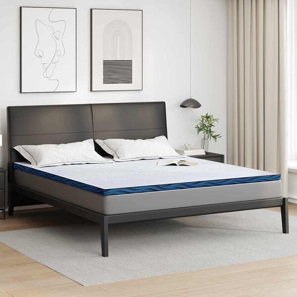 VidaXL Matrac topper 180 x 200 cm vastag Jacquard szövet Fehér