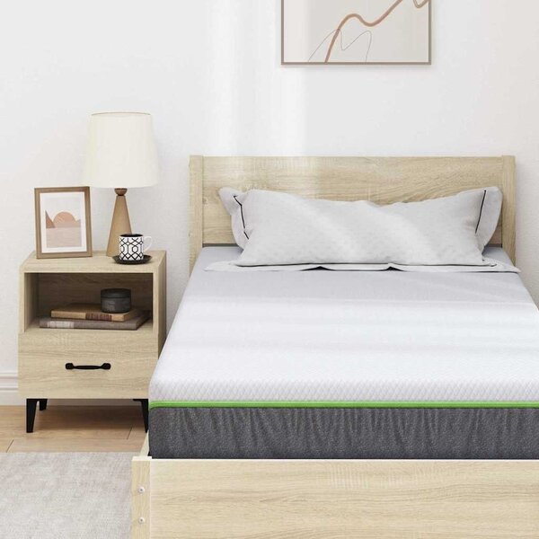 VidaXL Matrac Közepesen puha 100 x 200 cm Fehér és Szürke