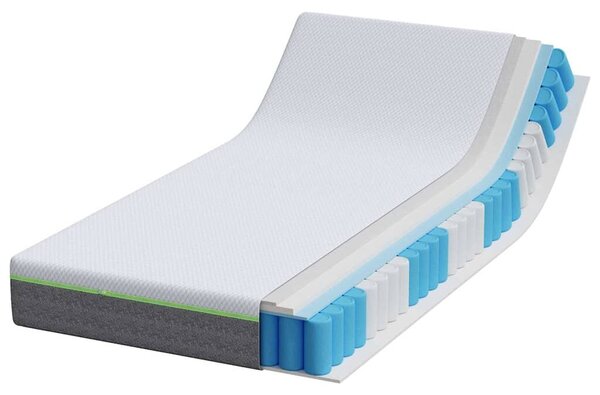 VidaXL Matrac Közepesen puha 100 x 200 cm Fehér és Szürke
