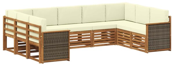 VidaXL Szegmentált kanapé szett 7 pcs Természetes és krémszínű