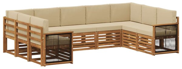 VidaXL Szegmentált kanapé szett párnával 7 pcs Természetes