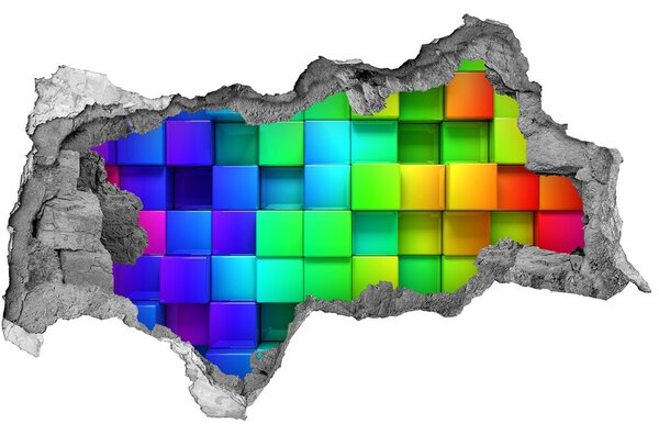 3d lyuk fal dekoráció Színes dobozok