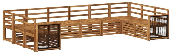 VidaXL Szegmentált kanapé szett 7 pcs Természetes Tömör Akácfa