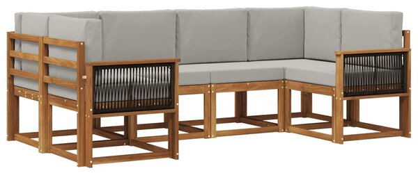 VidaXL Kültéri kanapé szett 6 pcs Természetes és Világosszürke