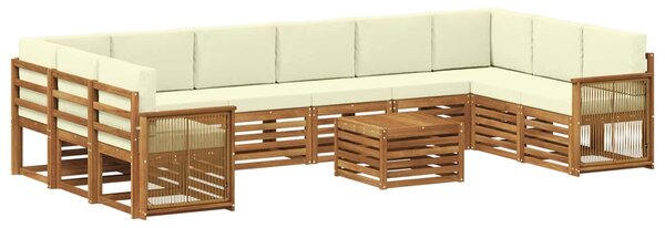 VidaXL Kültéri kanapé szett párnával 8 pcs Természetes és krémszínű