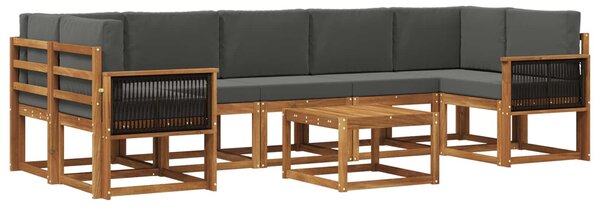VidaXL Kültéri kanapé szett párnával 6 pcs Természetes és antracit