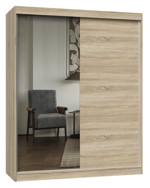Aldabra IGA 160 A/B tolóajtós gardróbszekrény 120x61x200, 1 tükörrel / sima, sonoma