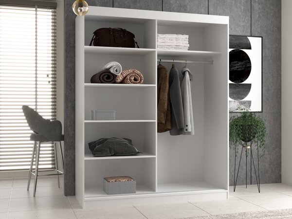 Aldabra IGA 160 A/C tolóajtós gardróbszekrény 120x61x200, 1 tükörrel / díszcsíkos, sonoma