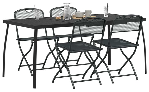 VidaXL Kültéri Bútor Szett 5 pcs Antracitszürke Vas és acél