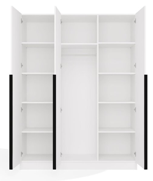 Aldabra SENSO 3D gardróbszekrény 150x56.5x200 cm, fehér-fekete