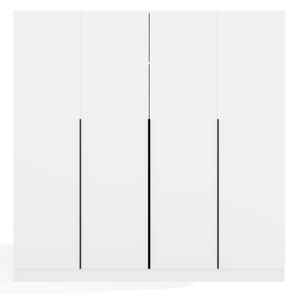 Aldabra SENSO 4D gardróbszekrény 200x56.5x200 cm, fehér-fekete
