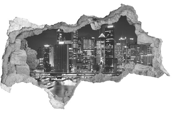 3d lyuk fal dekoráció Sydney éjjel