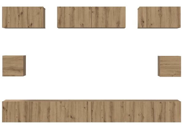 VidaXL TV szekrény garnitúra 8 pcs Artisan tölgy Faanyag