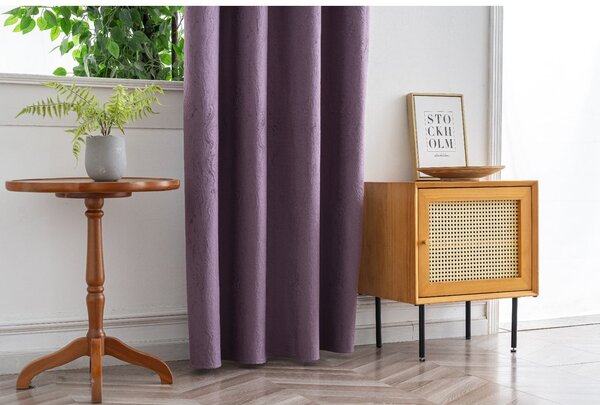 DUNES VELVET sötétítő függöny 140×250 cm, lila Felfüggesztés: Hullámos sínszalag