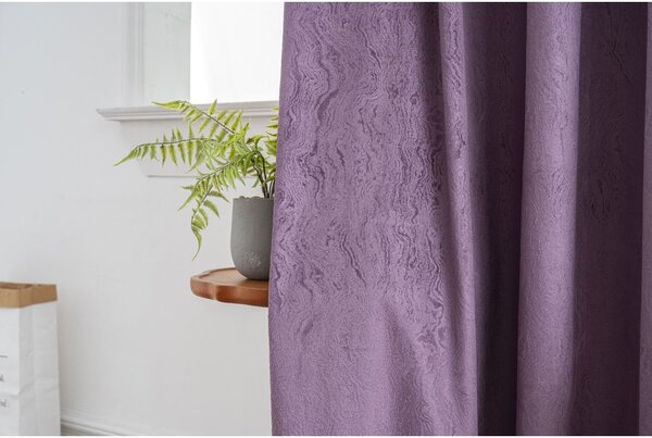 DUNES VELVET sötétítő függöny 140×250 cm, lila Felfüggesztés: Hullámos sínszalag