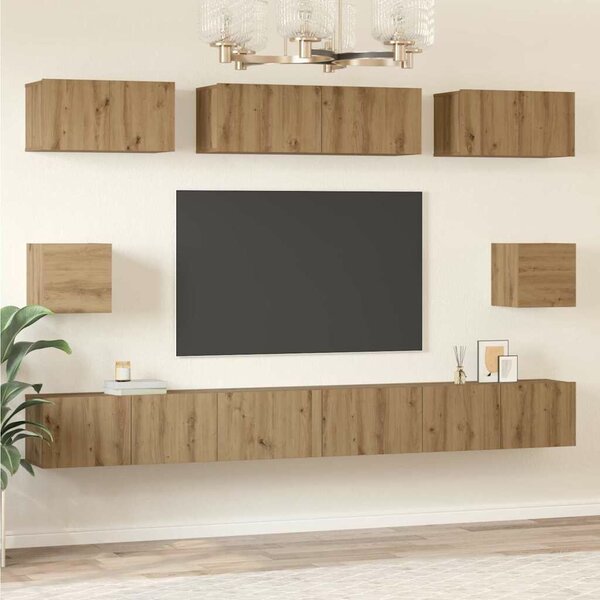 VidaXL TV szekrény garnitúra 8 pcs Artisan tölgy Faanyag