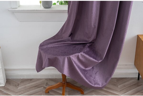 DUNES VELVET sötétítő függöny 140×250 cm, lila Felfüggesztés: Hullámos sínszalag