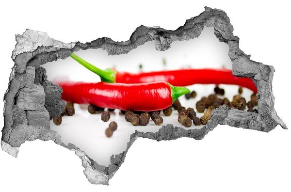 3d lyuk fal dekoráció Chilli és bors