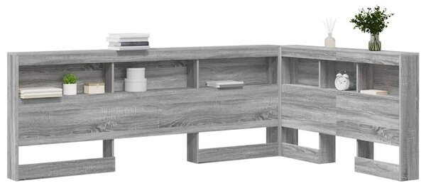 VidaXL Tároló fejtámla Szürke Sonoma 207,5 x 137,5 x 76,5 cm Faanyag