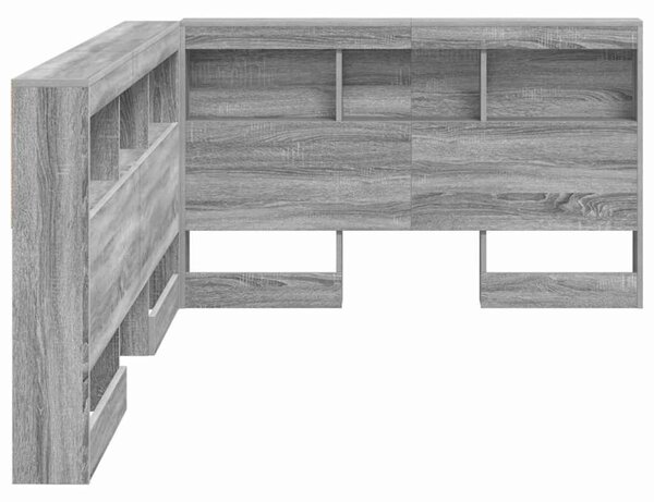 VidaXL Tároló fejtámla Szürke Sonoma 207,5 x 137,5 x 76,5 cm Faanyag